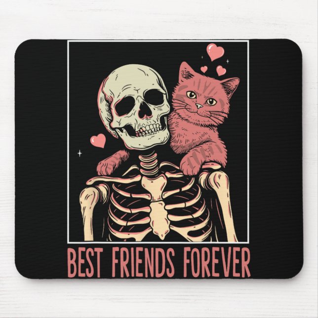 Alfombrilla De Ratón Gracioso Cat Lady Tarot Card Skeleton Kitten Lover (Frente)