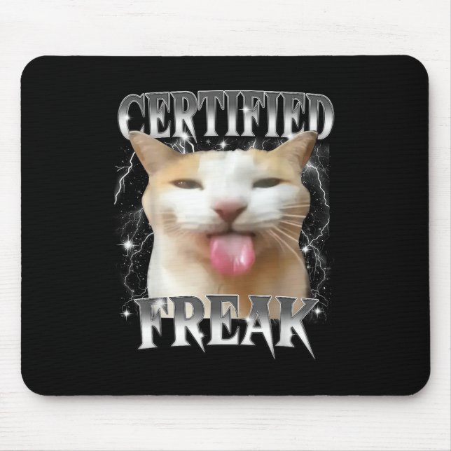 Alfombrilla De Ratón Gracioso Cemento Freak Certificado de Comer Cement (Frente)