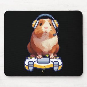 Alfombrilla De Ratón Gracioso Cerdo Y Video Gamer Lover Fluffy Cavy