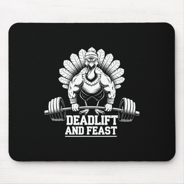 Alfombrilla De Ratón Gracioso Día De Acción De Gracias Turquía Levantam (Frente)