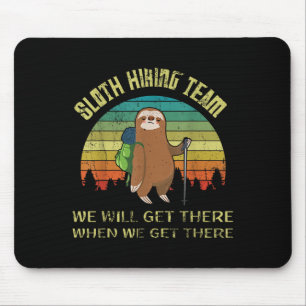 Alfombrilla De Ratón Gracioso Equipo de Senderismo Retro Vintage Sloth