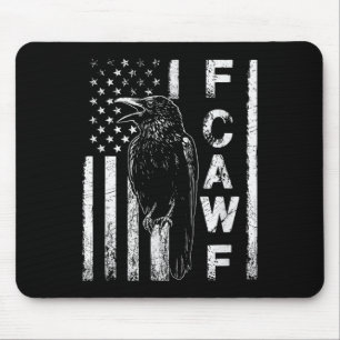 Alfombrilla De Ratón Gracioso F Caw F Crow Con Bandera De Eeuu