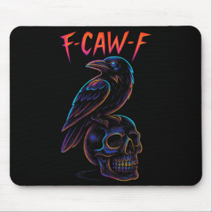 Alfombrilla De Ratón Gracioso F Caw F Raven Skull Gótico Halloween