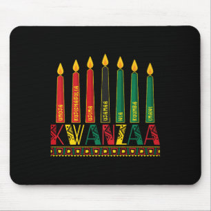 Alfombrilla De Ratón Gracioso Feliz Kwanzaa Principios de Kinara Velas