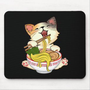 Alfombrilla De Ratón Gracioso gato de Kamala Anime comiendo fideos de R
