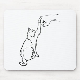 Alfombrilla De Ratón Gracioso gato Mejor Amigo Fist Bump Cat Lover