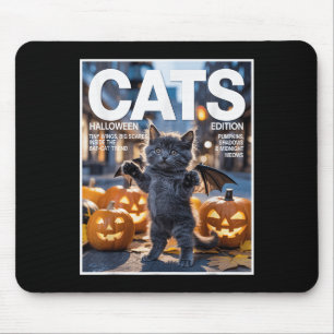 Alfombrilla De Ratón Gracioso Gato Negro En El Vestido De Bat Cuse Zine