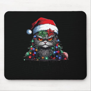 Alfombrilla De Ratón Gracioso Gato Negro Merry Kissmy Xmas Luz Pajamas 