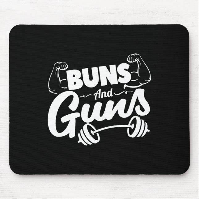 Alfombrilla De Ratón Gracioso Gimnasio Buns And Guns (Frente)