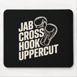 Alfombrilla De Ratón Gracioso Gimnasio De Boxeo Jab Cross Hook Uppercut
