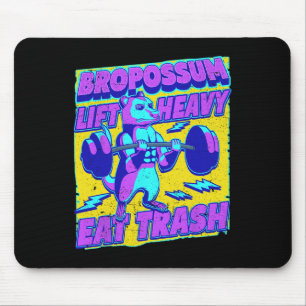 Alfombrilla De Ratón Gracioso Gimnasio Levantamiento Pesado Comer Trash