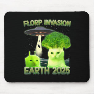 Alfombrilla De Ratón Gracioso Glerp Glorp Funny Alien Cat Meme Vintage