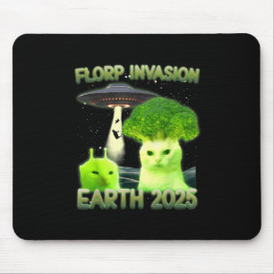 Alfombrilla De Ratón Gracioso Glerp Glorp Funny Alien Cat Meme Vintage