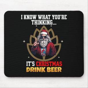 Alfombrilla De Ratón Gracioso Guay de Cerveza de Navidad Santa Merry pa