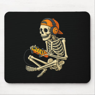 Alfombrilla De Ratón Gracioso Halloween Skeleton Gamer Video Gaming Boy