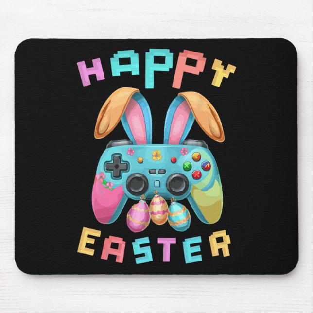 Alfombrilla De Ratón Gracioso Happy Easter Bunny Gaming Controller B (Frente)