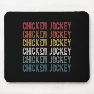 Alfombrilla De Ratón Gracioso jockey de pollo apilado repetida de letra