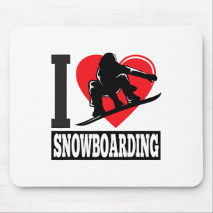Alfombrilla De Ratón Gracioso me encanta el Snowboard - Regalo de los a