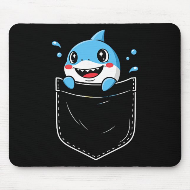 Alfombrilla De Ratón Gracioso meme de bolsillo de tiburón (Frente)
