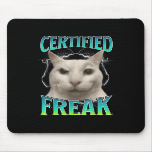 Alfombrilla De Ratón Gracioso meme de gato Freak certificado maldice a 