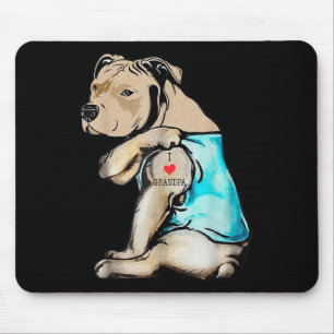 Alfombrilla De Ratón Gracioso perro Pitbull Amo Abuelo Tattoo Funny Gra