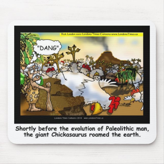 Alfombrilla De Ratón Gracioso Pollo (Chickasaurus) Tees Mugs Cards Etc (Frente)