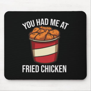 Alfombrilla De Ratón Gracioso pollo frito Lover Fast Food Bbq Grill Dru