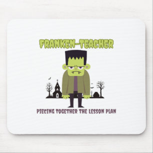 Alfombrilla De Ratón Gracioso profesor de Halloween Shirt Franken-profe