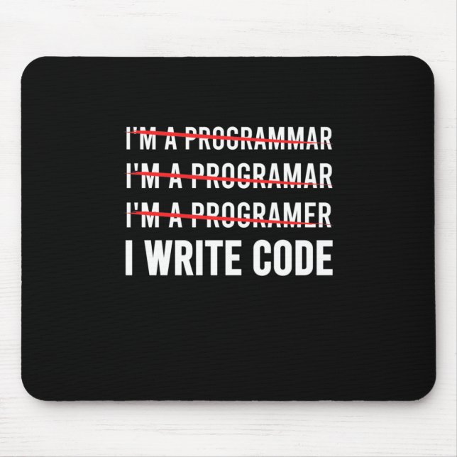 Alfombrilla De Ratón Gracioso programador I Wite Code (Frente)