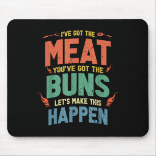 Alfombrilla De Ratón Gracioso Regalo De Carne Y Buns Bbq Para Los Amant
