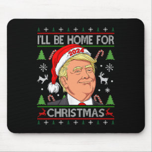 Alfombrilla De Ratón Gracioso Santa Trump Estaré en casa para Navidades