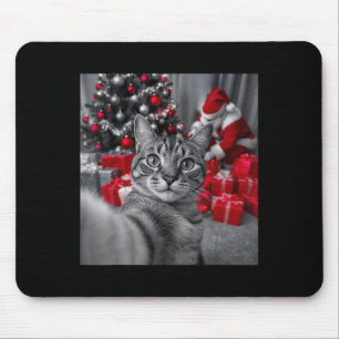 Alfombrilla De Ratón Gracioso Selfie De Gato Con Meme De Navidades De S