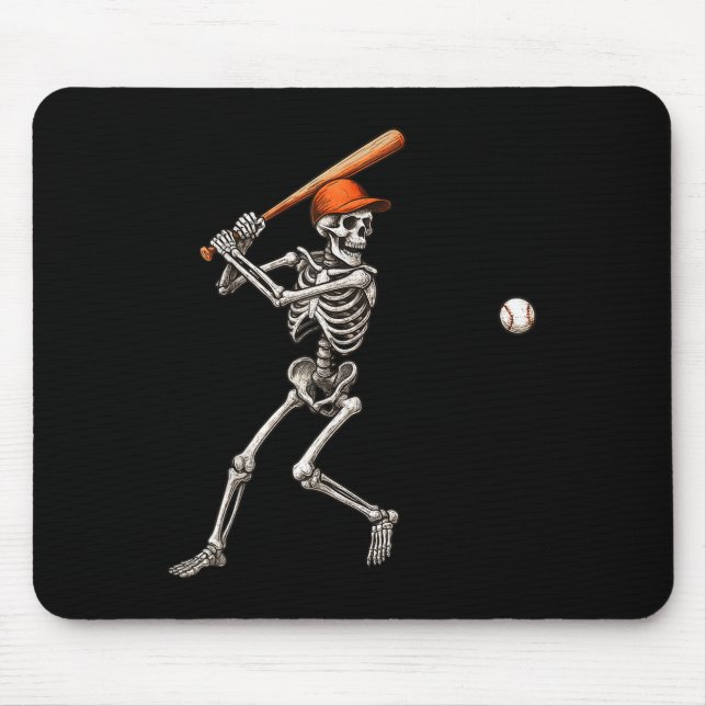 Alfombrilla De Ratón Gracioso Skeleton Bateando a los jugadores de béis (Frente)
