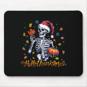 Alfombrilla De Ratón Gracioso Skeleton Halloween Mery Navidades Happy H
