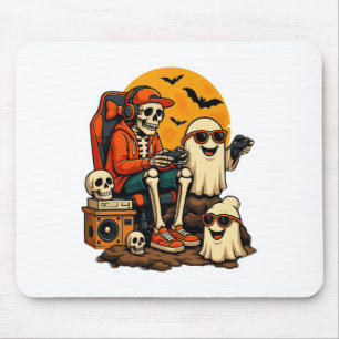 Alfombrilla De Ratón Gracioso Skeleton Video Game Halloween Gaming Game
