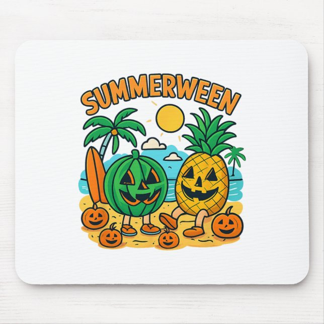Alfombrilla De Ratón Gracioso Summerween Cute Watermelon Y Pineapple Be (Frente)