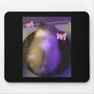 Alfombrilla De Ratón Gracioso Wi Wi Wi Wi Wi-Fi Gato Gatito Comer Meme