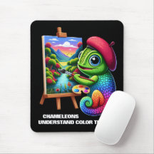 Graciosos Chameleons entienden la teoría del color