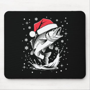 Alfombrilla De Ratón Graciosos Navidades de pescado de Santa Hat