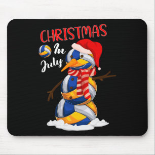 Alfombrilla De Ratón Graciosos Navidades de snowman en voleibol de Sant