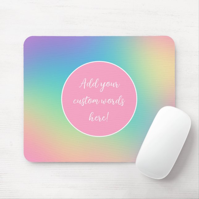Alfombrilla De Ratón Gradiente de arcoiris personalizado (Con ratón)