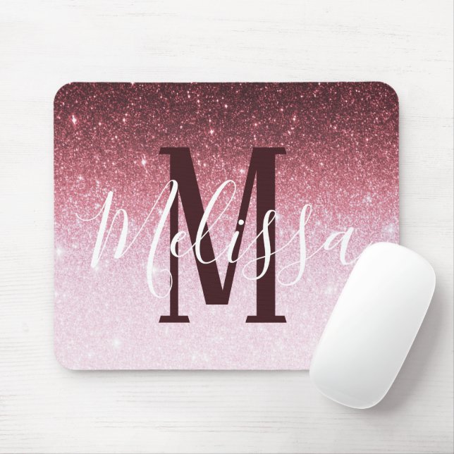 Alfombrilla De Ratón Gradiente de brillo dorado rosa personalizado (Con ratón)