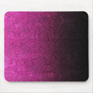 Alfombrilla De Ratón Gradiente de Purpurina rosa y negro de caída