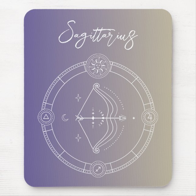 Alfombrilla De Ratón Gradiente de signo de estrella Sagittarius zodiac  (Frente)