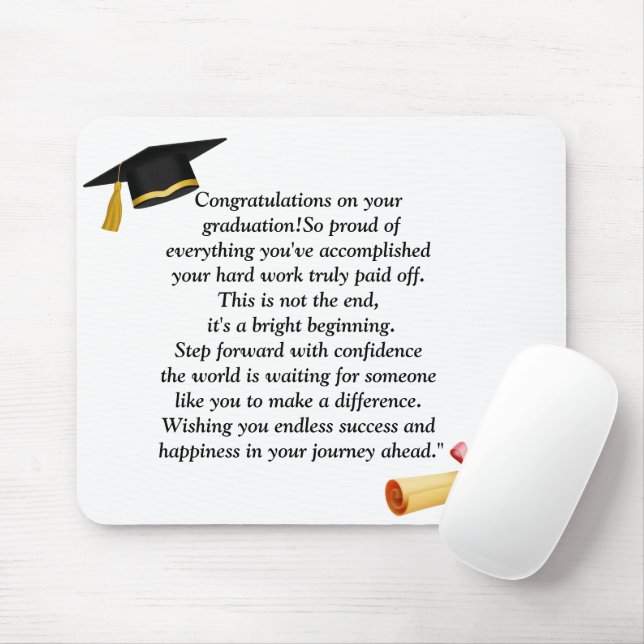 Alfombrilla De Ratón Graduación - Diseño universal para todas las edade (Con ratón)