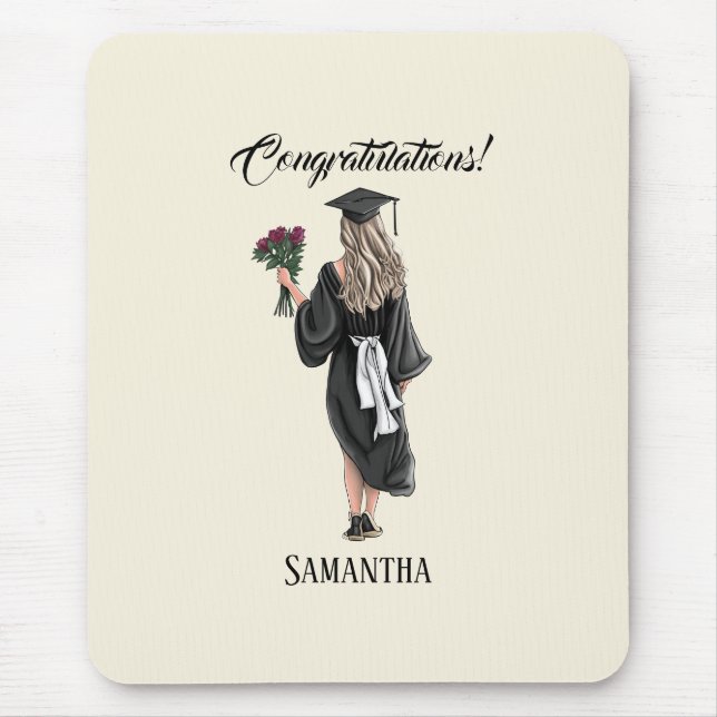 Alfombrilla De Ratón Graduación personalizada de acuarela (3) (Frente)
