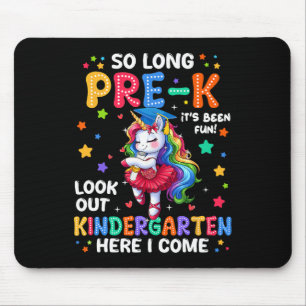 Alfombrilla De Ratón Graduación Prek 2025 Unicorn Chica Kindergarten He