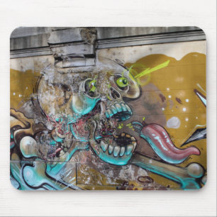 Alfombrilla De Ratón Graffiti de cráneo asustado