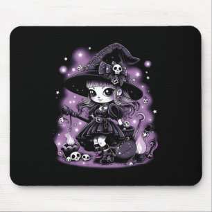 Alfombrilla De Ratón Gráfica de bruja de Halloween con encantos místico