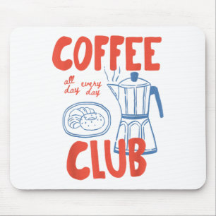 Alfombrilla De Ratón Gráfica De Café Retro De Coffee Club Para El Amant